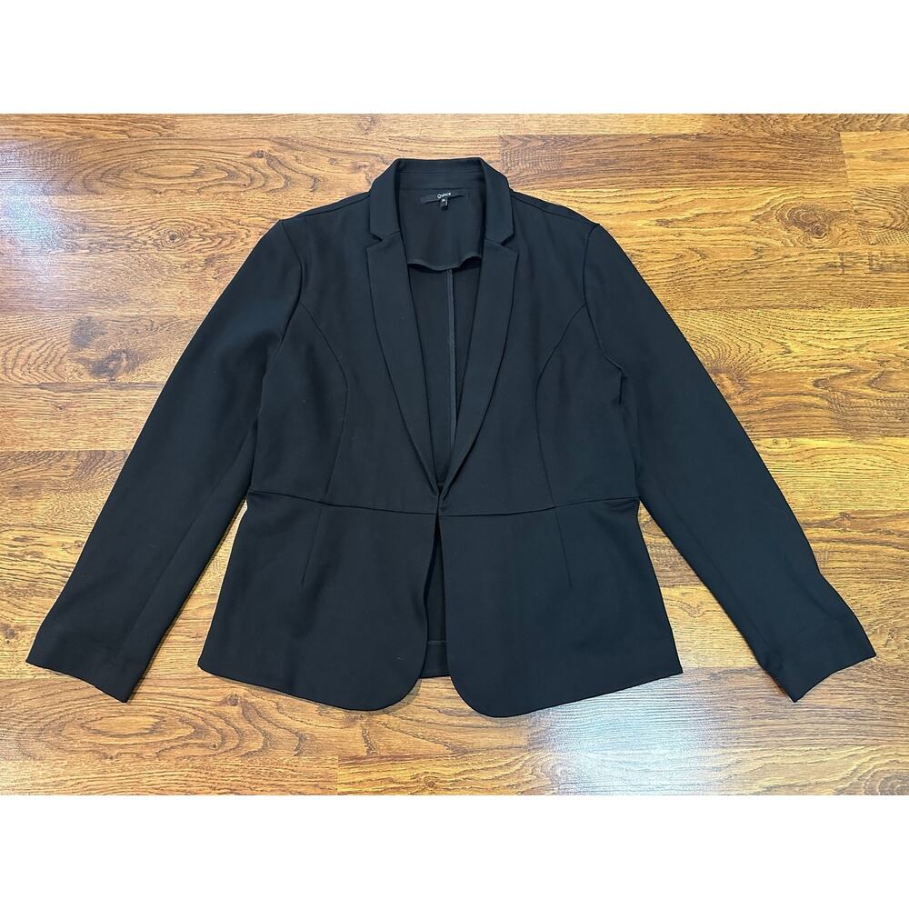 Quince Ultra Stretch Ponte Blazer Women's XL Black Workwear Capsule Modern